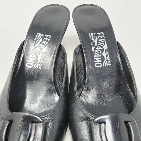 Salvatore Ferragamo Black Leather Mules - Picture 6 of 8